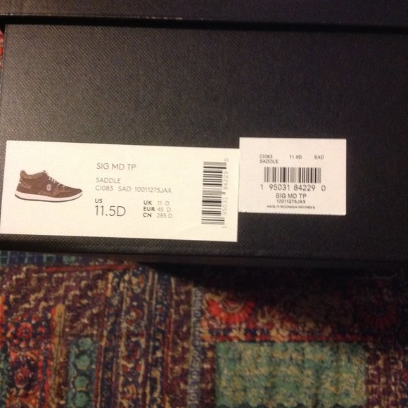 Coach men's Signature Mid Brown Leather & Coated Canvas Sneakers - New in Box - Picture 8 of 10